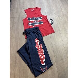 Women's Pajama Set NHL Washington‎ Capitals Concept Sports Red Blue 2 Piece New